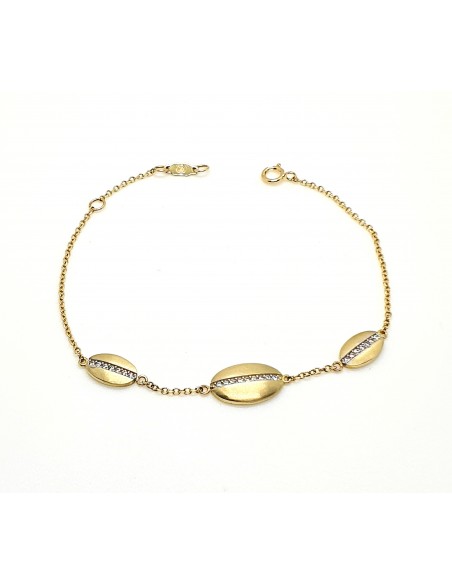 Βραχιόλι σε χρυσό Κ14 με πέτρες ζιργκόν