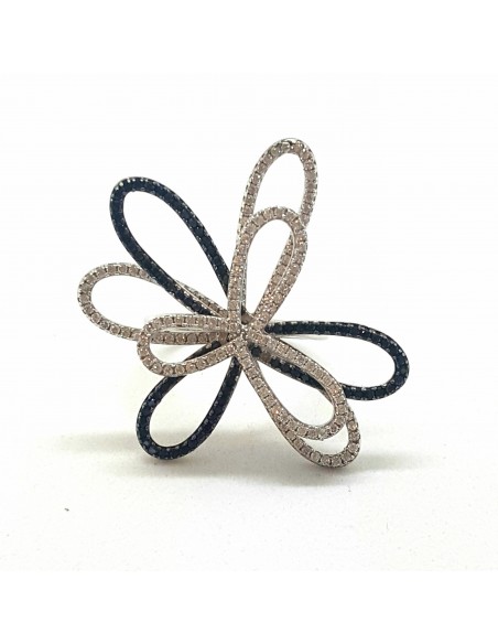 Δαχτυλίδι σχήμα Λουλουδιού Λευκόχρυσο