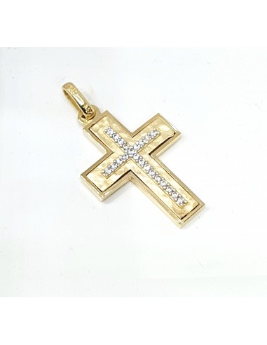 Σταυρός σφυρίλατος ματ σε χρυσό Κ14 /585