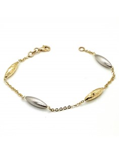 Βραχιόλι Κίτρινο Χρυσό 14 Καράτια και Δίχρωμα Στοιχεία