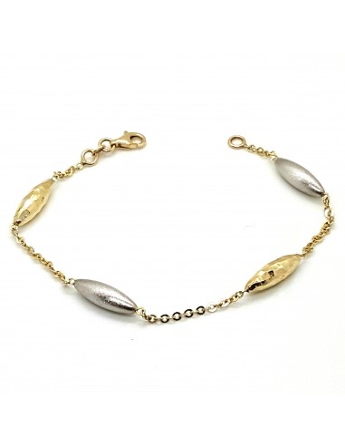 Βραχιόλι Κίτρινο Χρυσό 14 Καράτια και Δίχρωμα Στοιχεία