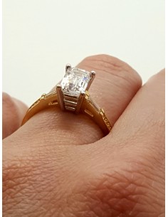 Δαχτυλίδι  Μονόπετρο 14K κίτρινο Χρυσό με Ζιρκόν πέτρες 2