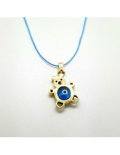 Μενταγιόν  παιδικό αρκουδάκι με ματάκι 14Κ Χρυσό