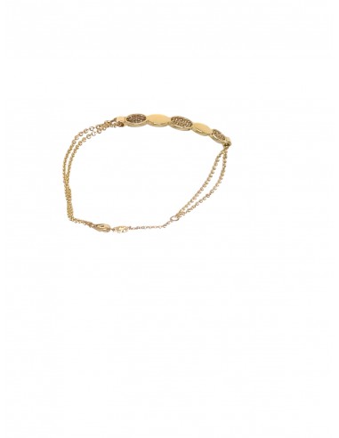 Βραχιόλι διπλή καδένα με ζιργκόν σε Κ14