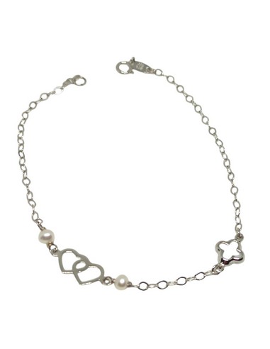 Βραχιόλι με καρδιές σε 9 καράτια χρυσό