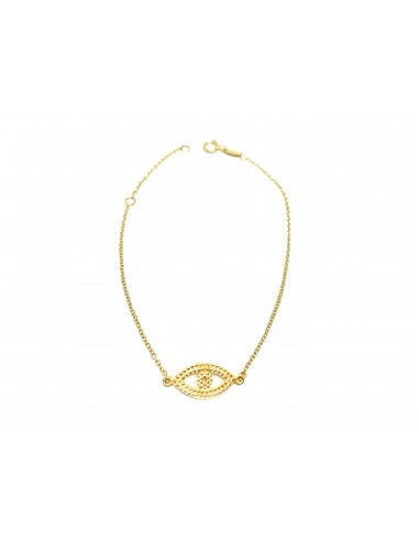 Βραχιόλι μάτι σε ματ χρυσό 14 καράτια