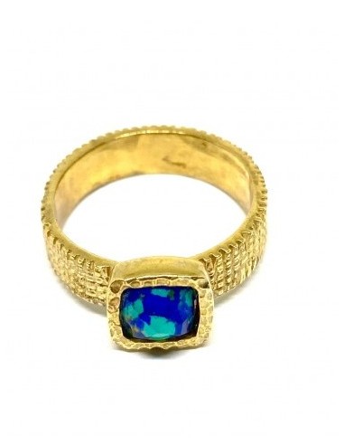 Δαχτυλίδι Αζουρίτης επιχρυσωμένο 925 Vot