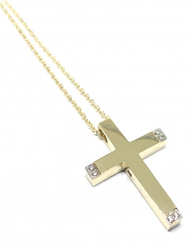 Χρυσός Σταυρός με Ζιργκόν Κ14  και...