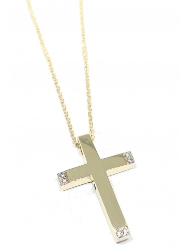 Χρυσός Σταυρός με Ζιργκόν Κ14  και...