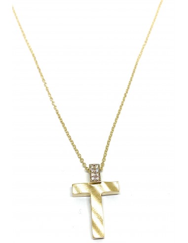 Σταυρός με σχέδιο και ζιργκόν πέτρες Κ14