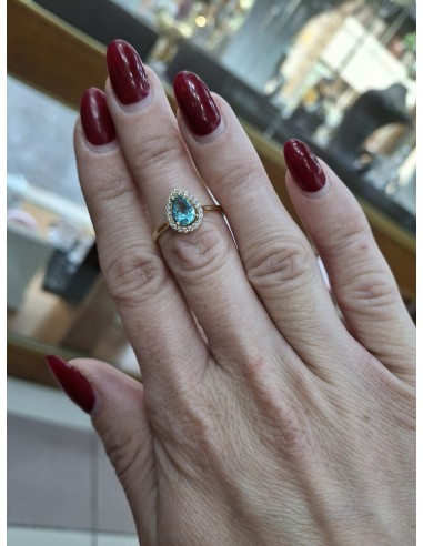 Χρυσό δαχτυλίδι με τυρκουάζ πέτρα Κ14