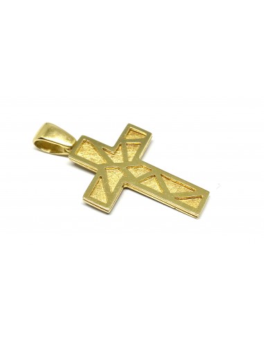 Σταυρός Χρυσός Κ14 με Γεωμετρικά Μοτίβα
