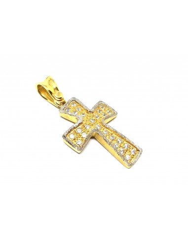 Δίχρωμος Σταυρός Κ14 με Ζιργκόν