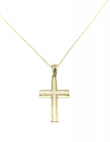 Σταυρός από Χρυσό Κ9 με Γραμμική...