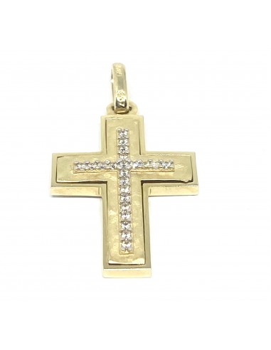 Σταυρός σφυρίλατος ματ σε χρυσό Κ14 /585