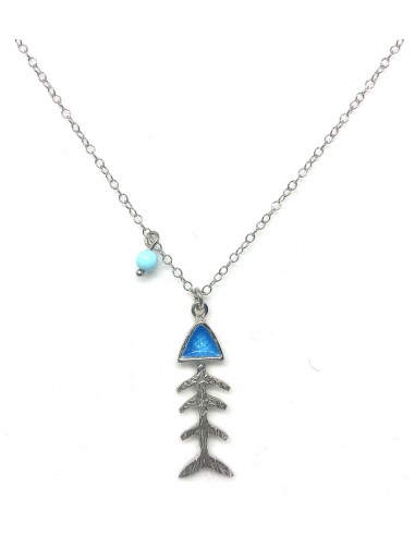 Κολιέ VOT Ψαροκόκαλο με σμάλτο 925