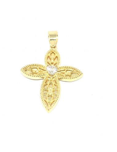 Σταυρός Χρυσός 14Κ με Διάφανο Ζιργκόν...