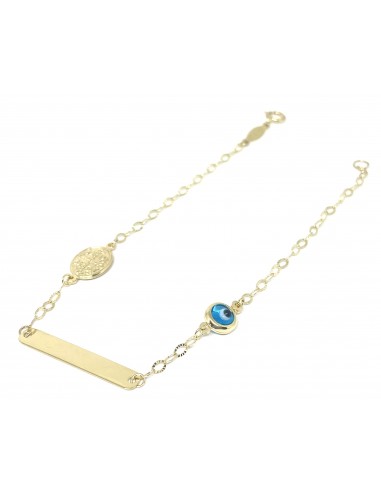 Χρυσό βραχιόλι ταυτότητας με ματάκι...