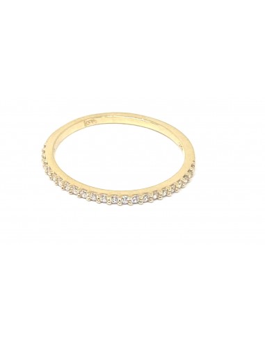 Χρυσή Σειρέ Βέρα με Λευκά Ζιρκόν Κ14/585