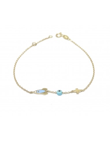 Βραχιόλι Χρυσό με Ψαράκι, Μάτι και...