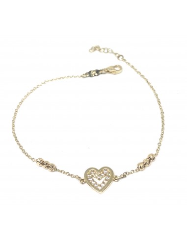 Βραχιόλι Χρυσό 14Κ με Καρδιά και Ζιργκόν