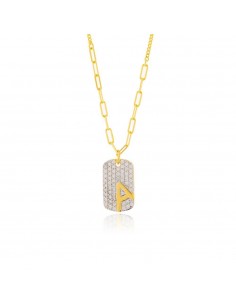 Κολιέ Dog Tag με Γράμμα Α &...