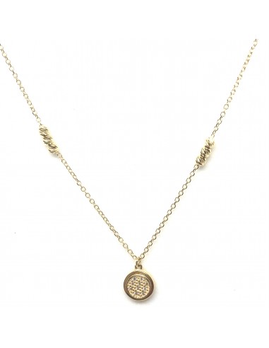 Χρυσό Κολιέ με Στρογγυλό Pavé Μοτίφ...