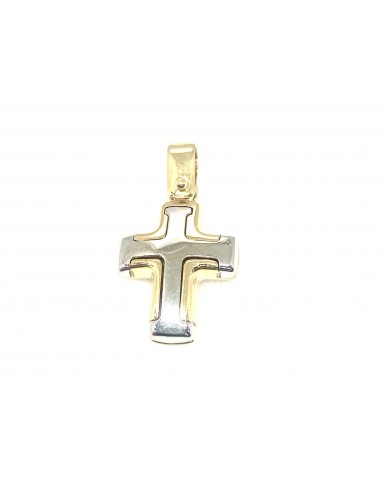Δίχρωμος χρυσός σταυρός Κ14