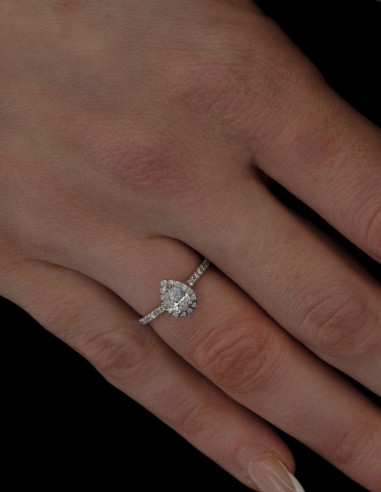 Δαχτυλίδι Δάκρυ 18Κ λευκόχρυσο με...