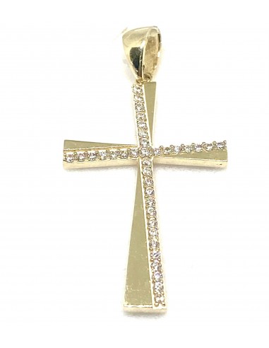 Λεπτός σταυρός με ζιργκόν σε 14...