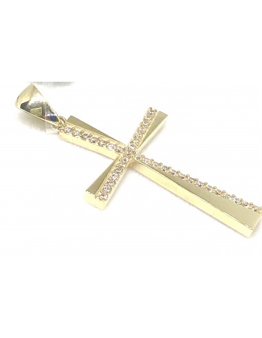 Λεπτός σταυρός με ζιργκόν σε 14...