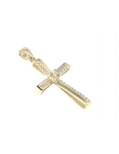 Χρυσός σταυρός σε 14 καράτια με ζιργκόν
