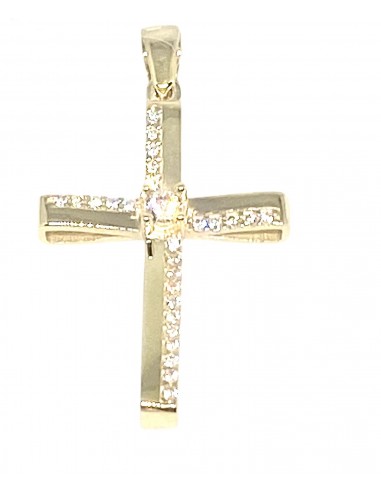 Χρυσός σταυρός σε 14 καράτια με ζιργκόν