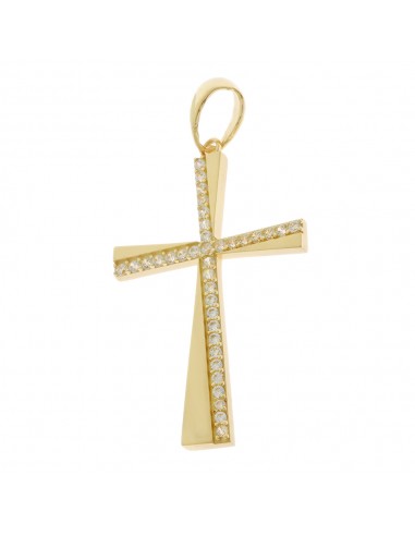 Λεπτός σταυρός με ζιργκόν σε 14...