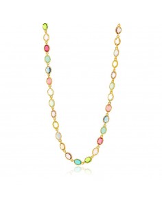 Χρυσό Κολιέ με Πολύχρωμες...