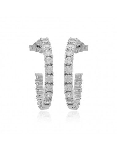 Ασημένια Σκουλαρίκια Κρίκοι με...