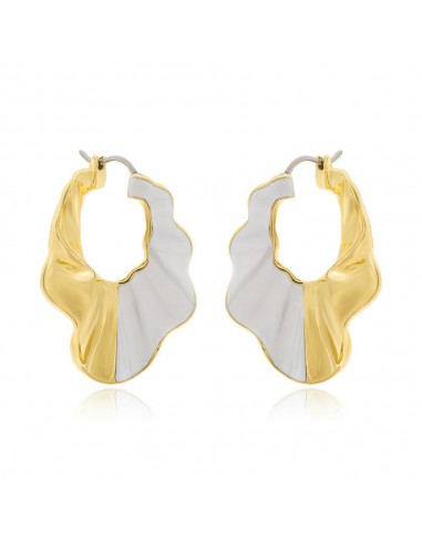 Δίχρωμα Σκουλαρίκια Κρίκοι ασήμι 925