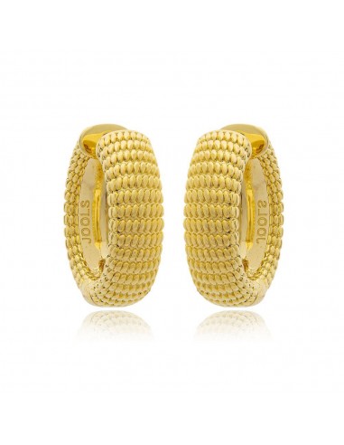 Χρυσά Κρίκοι Σκουλαρίκια με Ανάγλυφη...