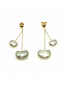 Σκουλαρίκια Κρεμαστά Κίτρινο Χρυσό Κ14 με Ζιργκόν πέτρα