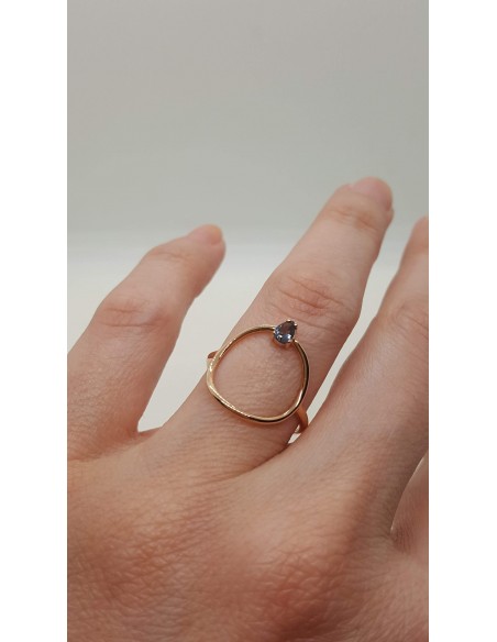 Δαχτυλίδι 14K ρόζ Χρυσό με Ζιρκόν πέτρες