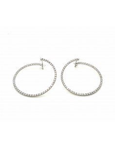 Σκουλαρίκια Κρίκοι Λευκόχρυσο Κ14 με Ζιργκόν
