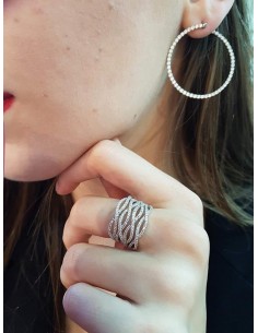 Σκουλαρίκια Κρίκοι Λευκόχρυσο Κ14 με Ζιργκόν 2