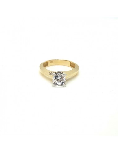 Δαχτυλίδι μονόπετρο 14K Σχέδιο καρδιά άπυρο