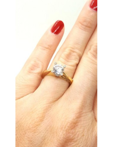 Δαχτυλίδι μονόπετρο 14K Σχέδιο καρδιά άπυρο