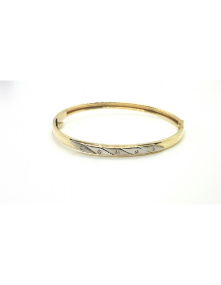 Βραχιόλι Χειροπέδα σε χρυσό Κ14 με ζιργκόν