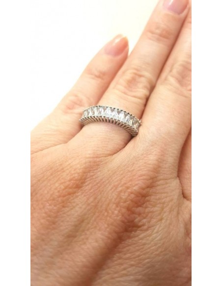 Δαχτυλίδι λευκόχρυσο Κ14 σειρέ