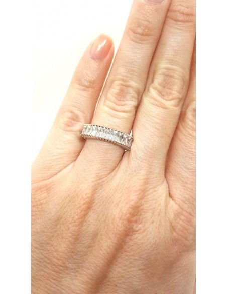 Δαχτυλίδι λευκόχρυσο Κ14 σειρέ