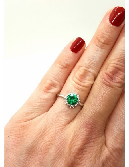 Δαχτυλίδι λευκόχρυσο 14 καρατίων με ζιργκόν πέτρες