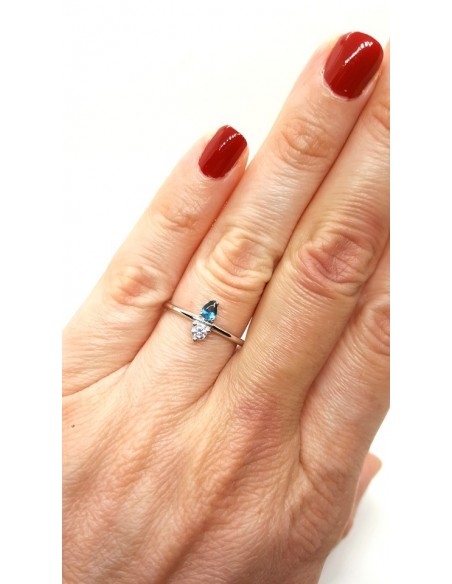 Δαχτυλίδι σε χρυσό 14 καρατίων με ζιργκόν πέτρες