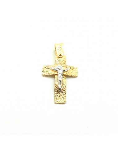 Σφυρήλατος βαπτιστικός σταυρός σε χρυσό Κ14
